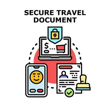 Secure travel document verification and digital identity access イラスト素材