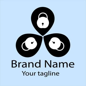 The Secure Trinity: Protection and Interconnectedness logo Stock Illustration