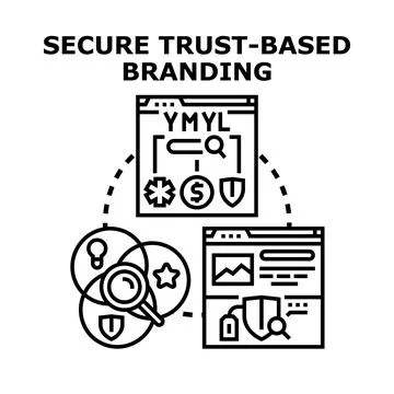 Secure trust based branding concept with digital protection Stock Illustration