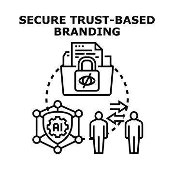 Secure trust based branding concept creating consumer loyalty Stock Illustration
