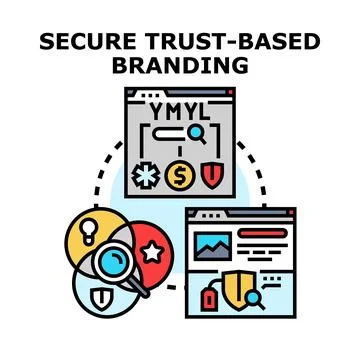 Secure trust based branding concept with digital protection Stock Illustration