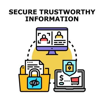 Secure trustworthy information concept protecting digital data Stock Illustration