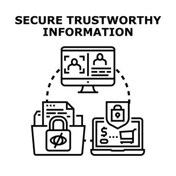 Secure trustworthy information concept protecting digital data Stock Illustration