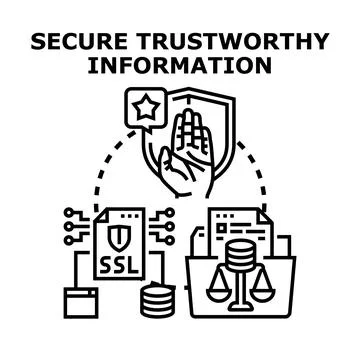 Secure trustworthy information data protection concept イラスト素材