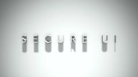 Secure ui 3D title animation with shadows on a white background Video stock 297518201