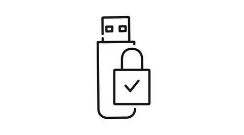 Secure USB flash drive icon Illustrazione stock