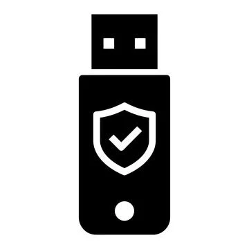 Secure USB Flash Drive Vector Icon Stock Illustration