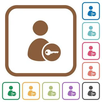 Secure user account simple icons Stock Illustration