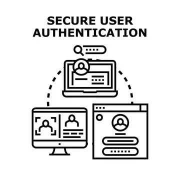 Secure user authentication on digital devices concept Stock Illustration
