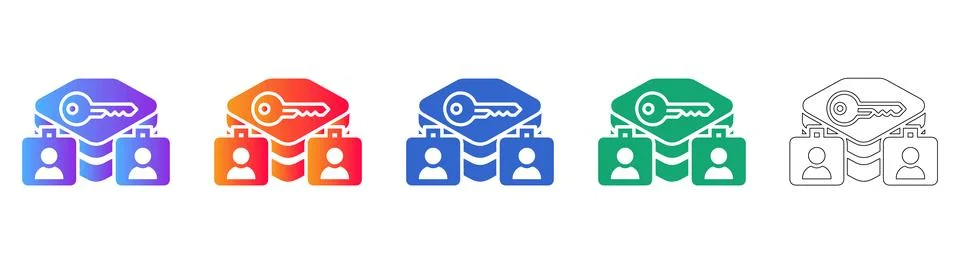 Secure User Authentication Icons Stock Illustration