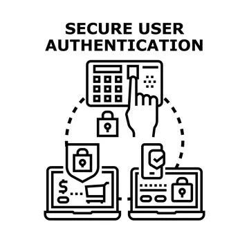 Secure user authentication process for digital access Stock Illustration