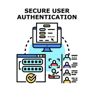 Secure user authentication process managing digital identity access Stock Illustration