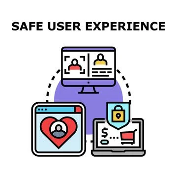 Secure user experience protecting online privacy and data Stock Illustration