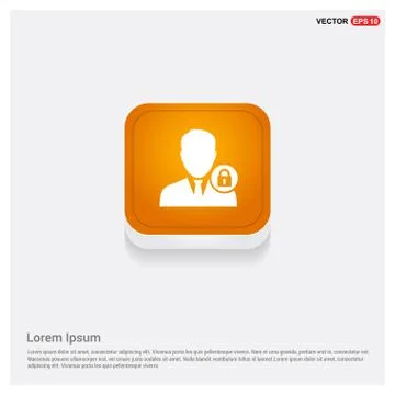 Secure User Icon Orange Abstract Web Button Stockillustratie