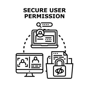Secure user permission and data access control Stock Illustration