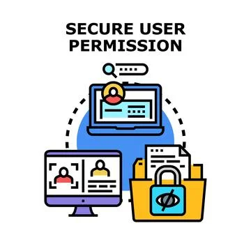 Secure user permission and data access control Stock Illustration