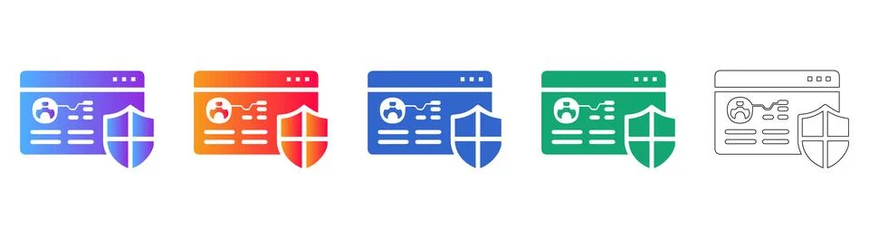 Secure User Profile Interface Icons Illustrazione stock