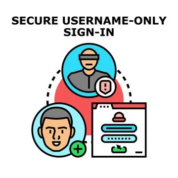 Secure username only sign in concept illustration Stock Illustration