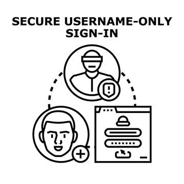 Secure username only sign in concept illustration Stock Illustration