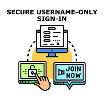Secure username only sign in concept illustration Stock Illustration