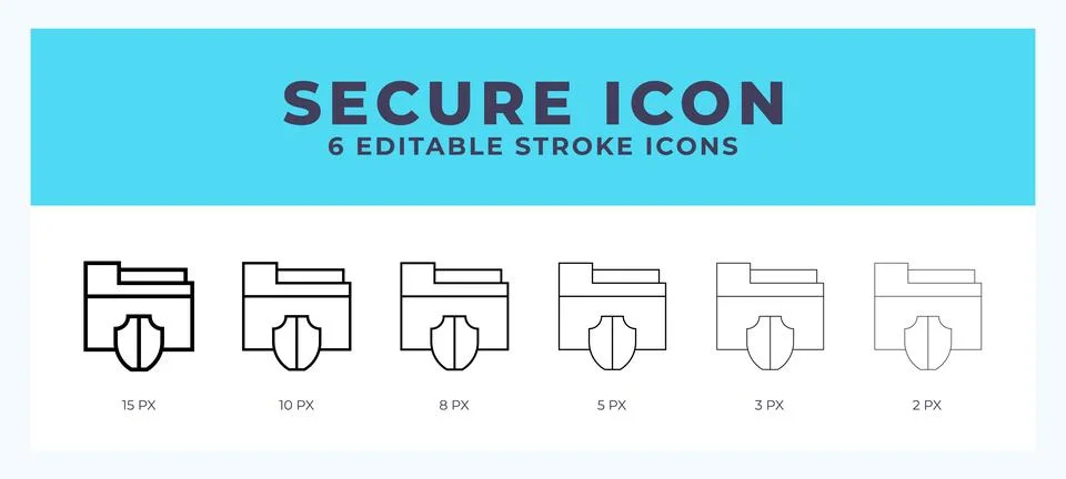 Secure vector icon for web and app. Editable stroke vector illustration Stock Illustration