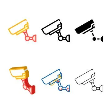 Secure video camera color icon vector mix Stock Illustration