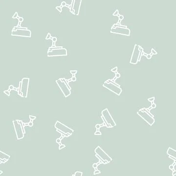 Secure video camera line vector seamless pattern Stockillustratie
