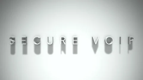 Secure voip 3D title animation with shadows on a white background Stock Footage 297217041
