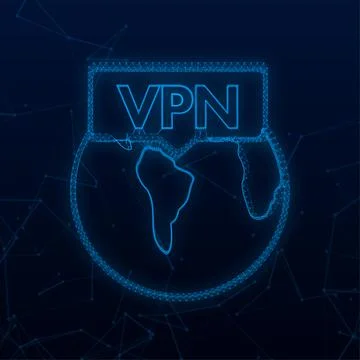 Secure VPN connection concept. Plexus style. Virtual private network 库存插图