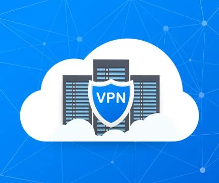 Secure VPN connection concept. Virtual private network connectivity overview. Stock Illustration
