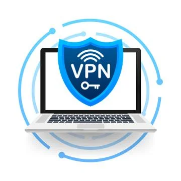 Secure VPN connection concept. Virtual private network connectivity overview 库存插图