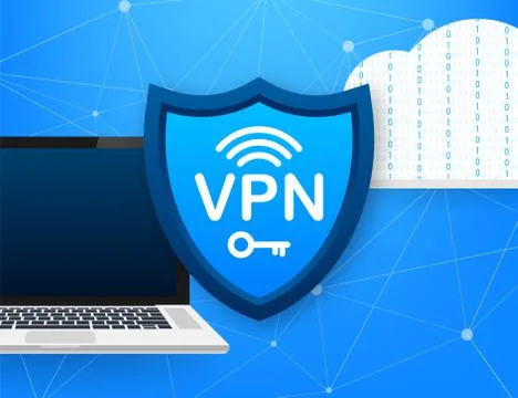 Secure VPN connection concept. Virtual private network connectivity overview Stock Illustration