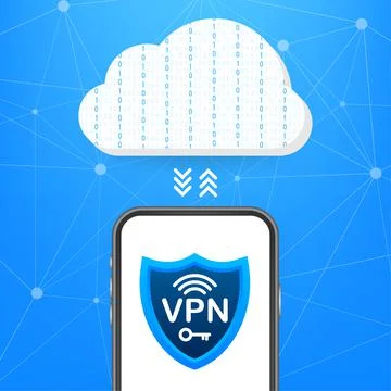 Secure VPN connection concept. Virtual private network connectivity overview 库存插图
