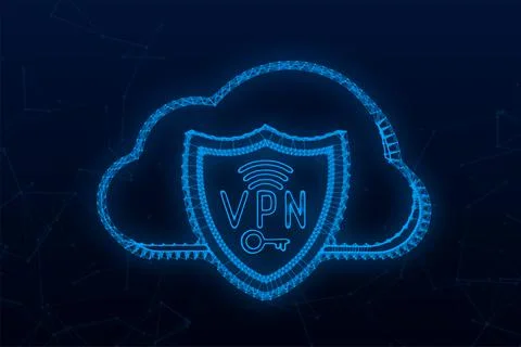 Secure VPN connection concept. Virtual private network connectivity overview Illustrazione stock