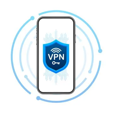Secure VPN connection concept. Virtual private network connectivity overview 库存插图
