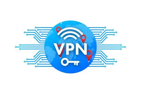 Secure VPN connection concept. Virtual private network connectivity overview 库存插图