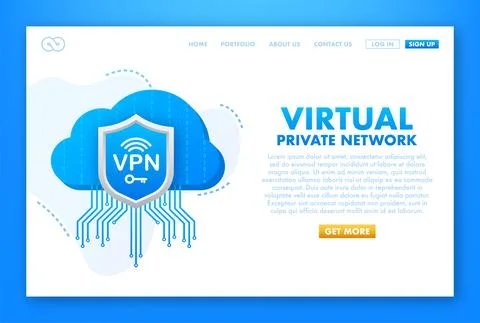 Secure VPN connection concept. Virtual private network connectivity overview イラスト素材