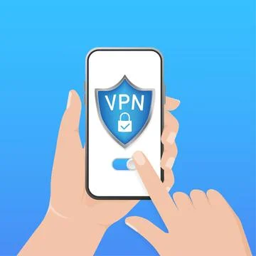 Secure VPN connection concept. Virtual private network connectivity overview Stock Illustration