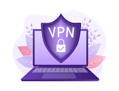 Secure VPN connection concept. Virtual private network connectivity overview Stock Illustration