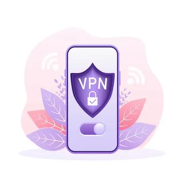 Secure VPN connection concept. Virtual private network connectivity overview Stockillustratie