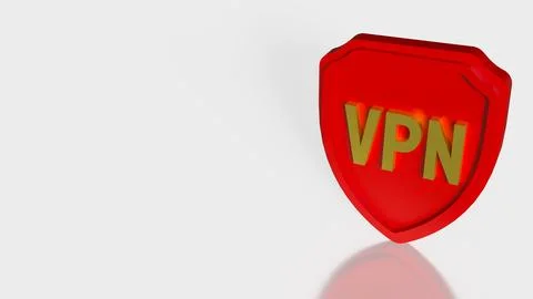 Secure VPN Protection Shield Cyber Security Concept 3d render.. Stockillustratie