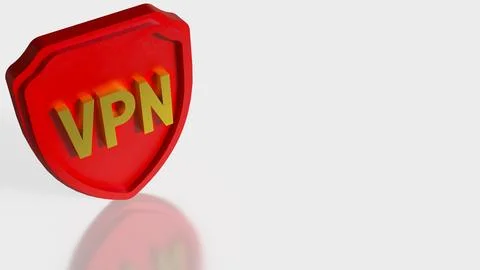 Secure VPN Protection Shield Cyber Security Concept 3d render.. イラスト素材