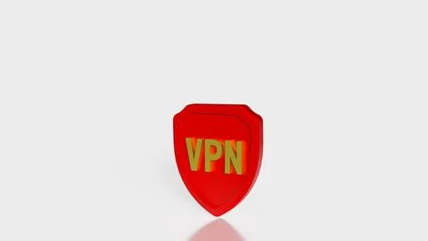 Secure VPN Protection Shield Cyber Security Concept 3d render.. Stock Illustration