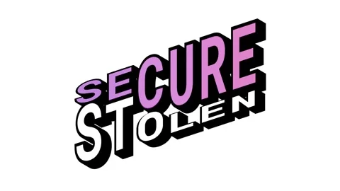 SECURE vs STOLEN, 3D Text Animation in Isometric View with Opposite Word Motion Stock Footage 314263955