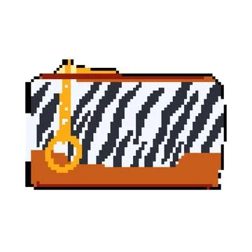 Secure wallet pixel art vector illustration Stock Illustration