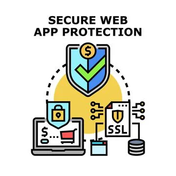 Secure web application data protection concept Stock Illustration
