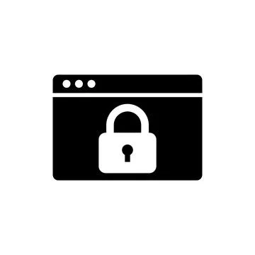 Secure Web Browser and Locked Folder Icon Stockillustratie