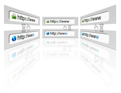 Secure web connection on a web browser Stock Illustration