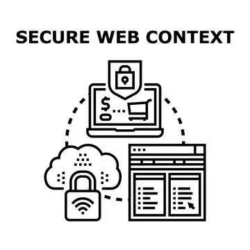 Secure web context for data and online shopping Stock Illustration