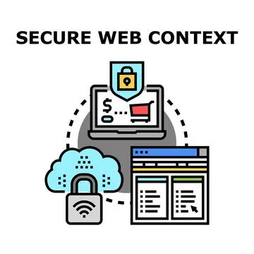 Secure web context for data and online shopping Illustration